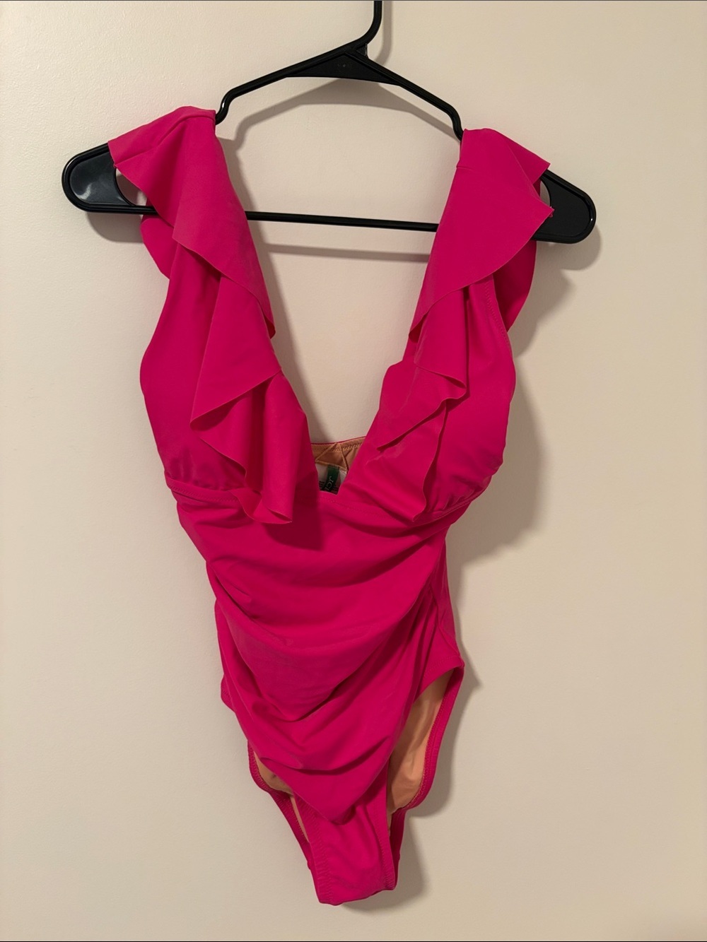 NEW J Crew Ruffle Pink One Piece Swimsuit Size 4